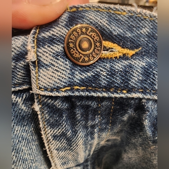 Vtg Lee Jeans Mens 33x31 Straight Leg Union Made USA Mid-rise Leather Patch - Picture 5 of 13